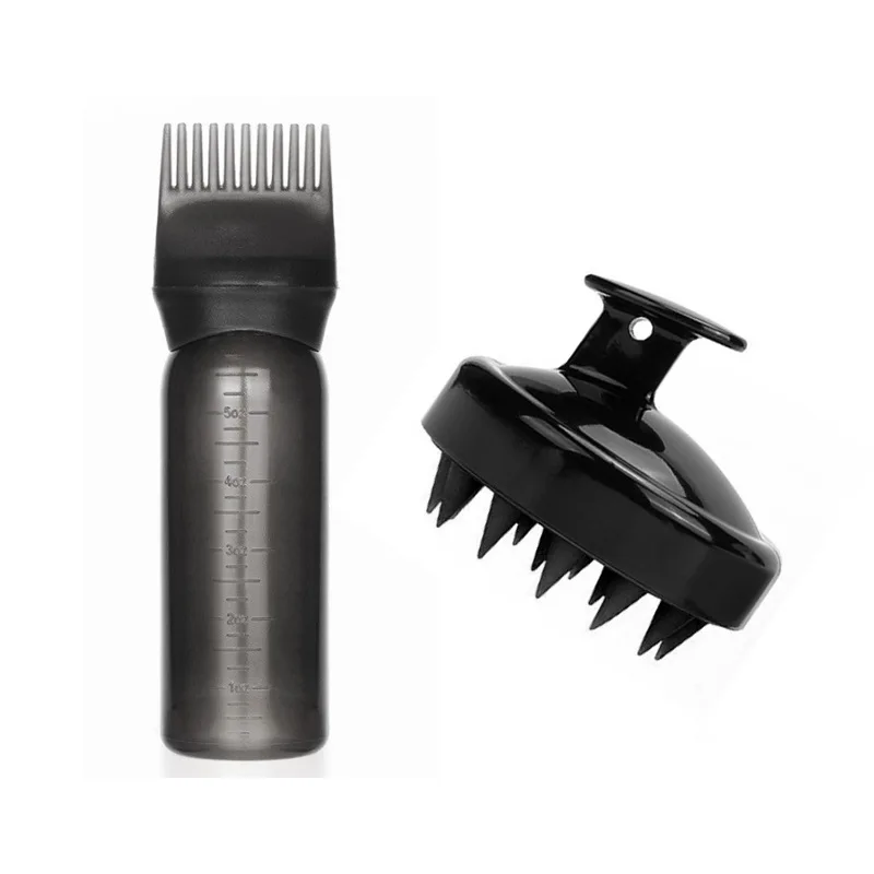 Haarolie Dispenser Fles Wortel Kam Applicator Dispenser Voor Haar Olie Herbruikbare Hoofdhuid Massager Shampoo Borstel Kleurstof Haar Tool Voor