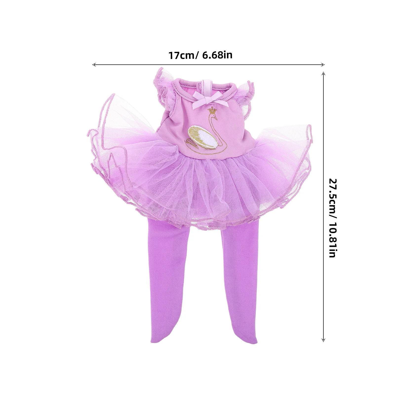 1Set Balletkostuum voor 14 inch roze Tutu Turnpakje Outfit met hoofdband Danskleding Set voor kinderen Rollenspelplezier