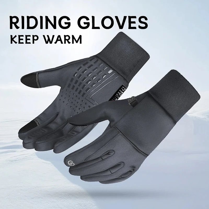 Guanti caldi moda invernale all'aperto, guanti da equitazione antivento, guanti touch screen antiscivolo, guanti da ciclismo all'aperto