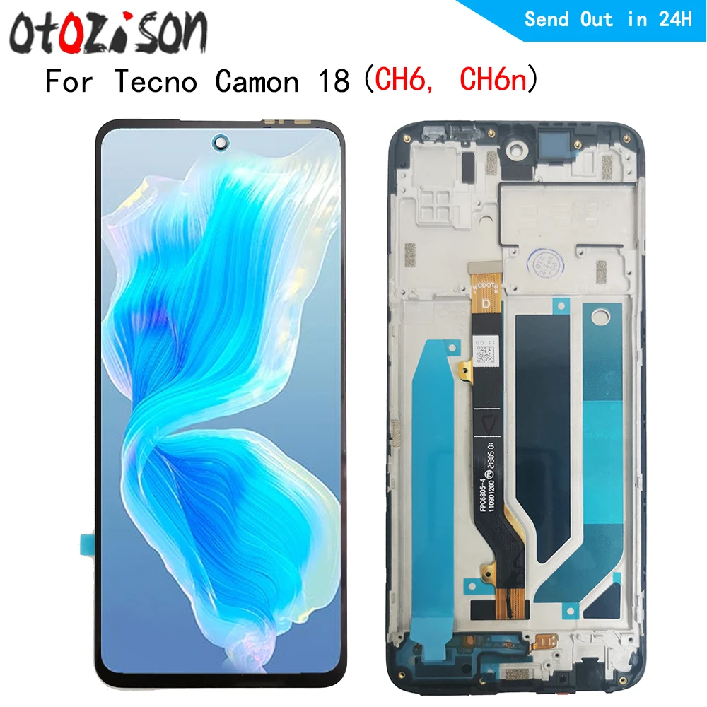 

ЖК-экран CH6 6,8 дюйма IPS для Tecno Camon 18 CH6n ЖК-дисплей, сенсорная панель, экран с дигитайзером и рамкой в сборе для Tecno Camon18