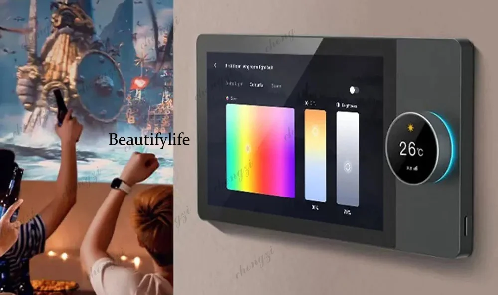 4-12 inch graffiti central control screen, light color adjustment switch panel background music, intelligent center