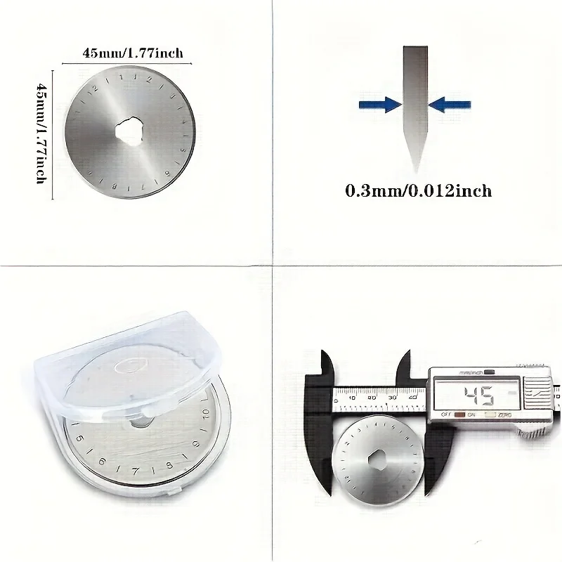 5PCS 45MM Multi-Purpose Rotary Cutter Fabric Disc Hand Quilting Sewing Wheel Paper Roll Carbide Tipped Circular Saw Blade Cut
