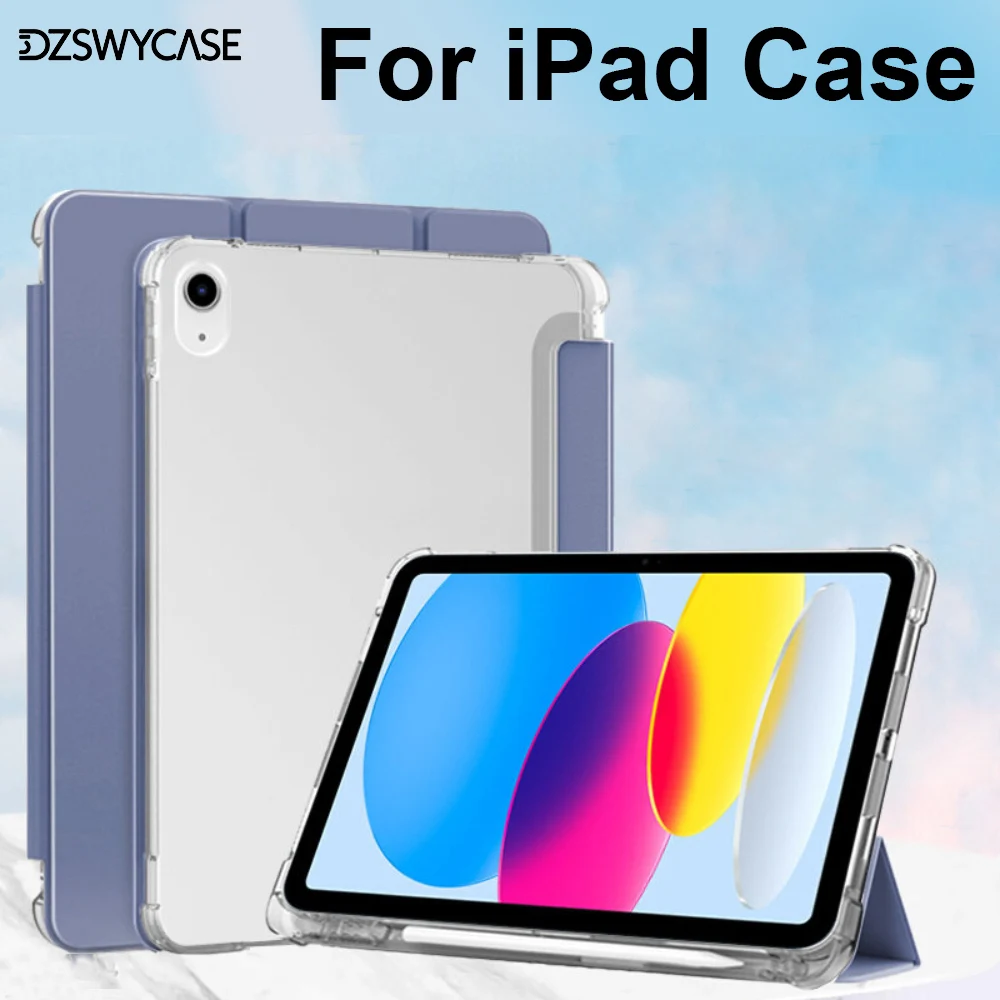 

Smart Case For iPad 10th 11th Gen A16 7 8 9th 10.2 5 6th 9.7 Air 11 10.9 M2 M3 M4 Pro 11 2020-2022 M5 with Pencil Holder Cover