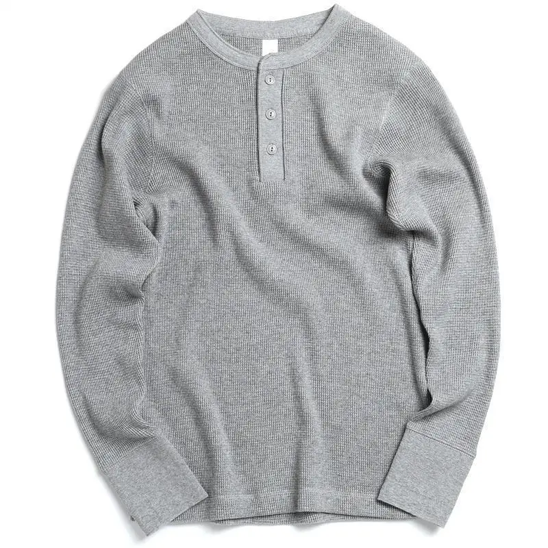 

Мужская свободная эластичная футболка с длинным рукавом, размер 300 Pou, в американском ретро-стиле, для повседневной носки осенью и зимой