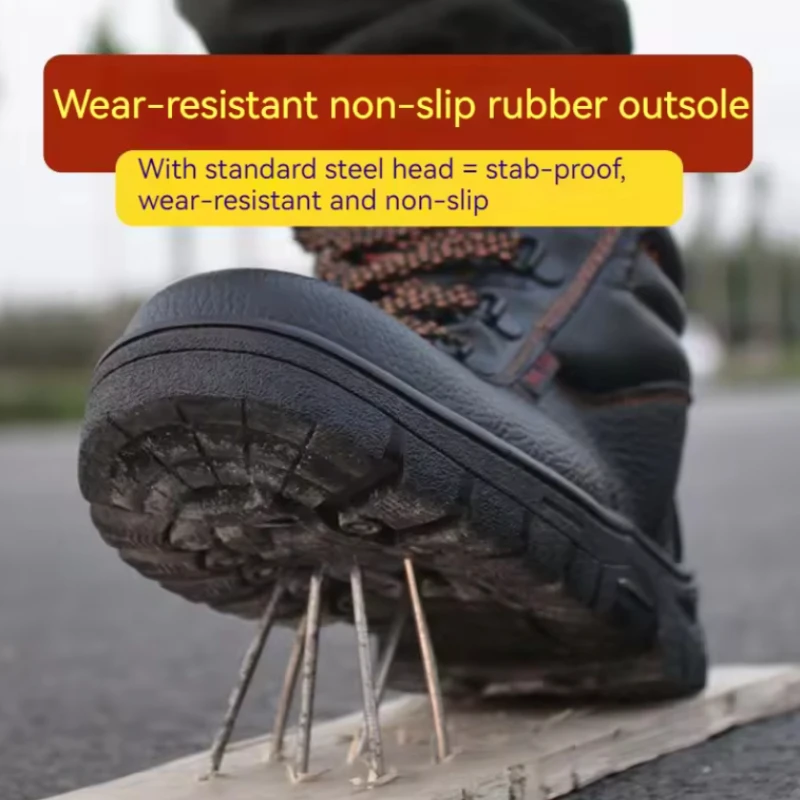 Hot Sale Men's Safety Boots Anti Smashing Anti Puncture Mens Work Shoes Indestructible Lace Up High Top Shoes Non Slip Men Shoes image 6