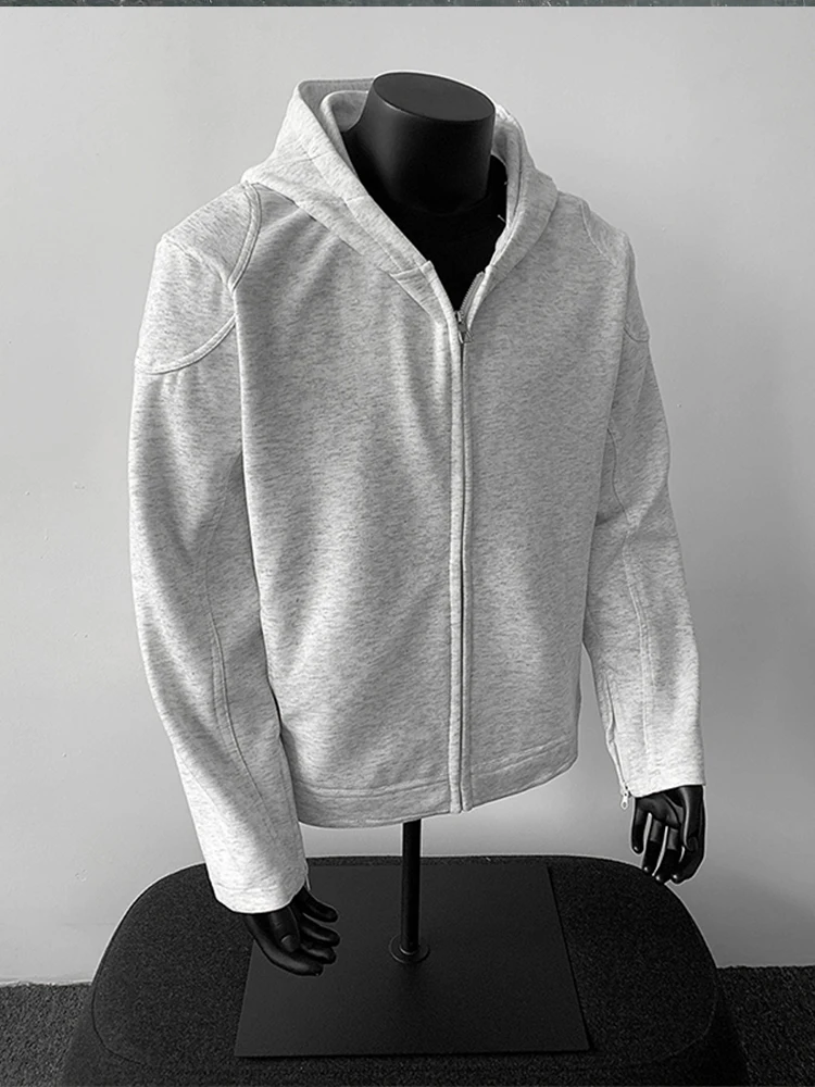 

Американский Sle Ретро с капюшоном Slim Fit Открытый кардиган Толстовка Мужская подушечка ort oulder Pad ape Correct oulder Jaet