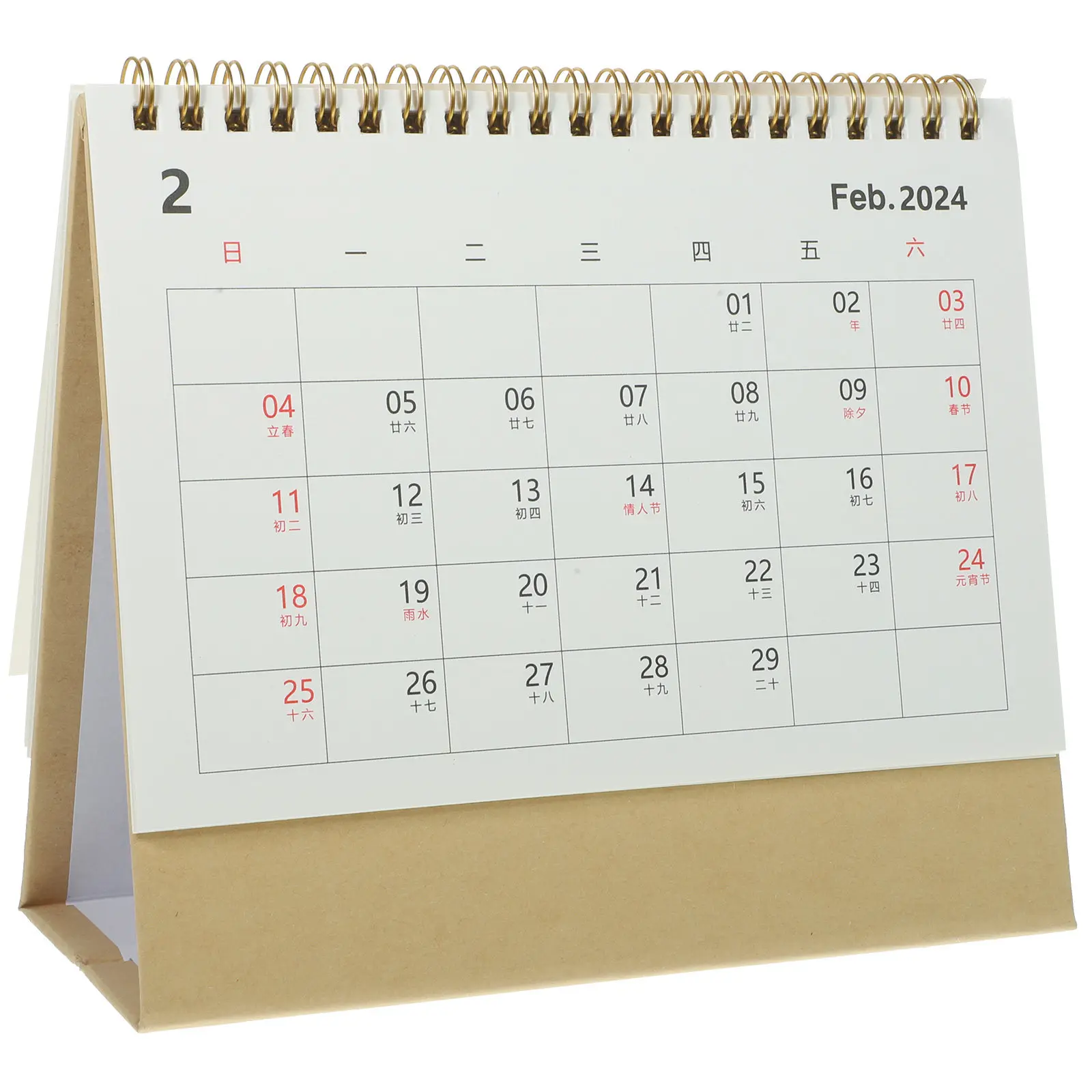 

Sturdy Spiral Bound Desk Calendar Bright Simple Design Standing Monthly Planner for Teachers Students Office Workers Home Decor