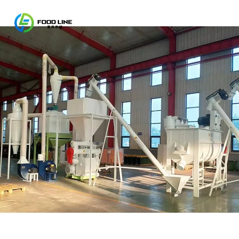 Customized Full Animal Feed Production Line Complete Poultry Livestock System for 100000 Chicken 1000 Cattle 10000 Pig Farm