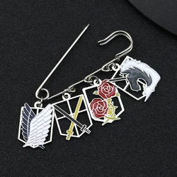 Anime Attack ON Titan Enamel Pin Eren Jaeger Mikasa Ackerman Jiyuu No Tsubasa Cartoon Brooch Lapel Badge Gifts