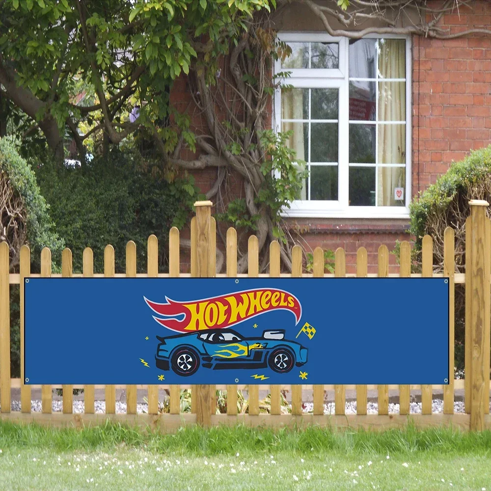 JohninBanner 2x8 Fts Hot Wheels Banner Polyester Printed Flag Garage or Outdoor For Decoration