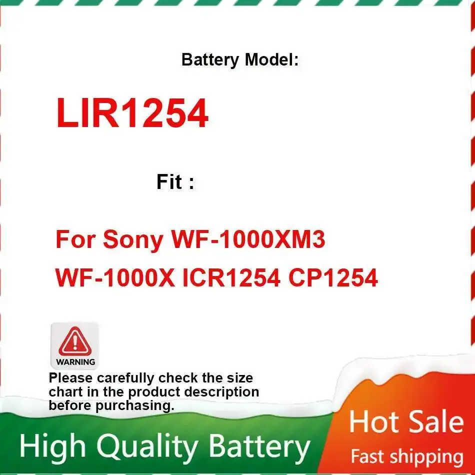 Аккумулятор для беспроводных наушников 65 мАч для Sony WF-1000XM3 WF-1000X TWS, настоящая беспроводная Bluetooth-гарнитура ICR1254 CP1254 LIR1254