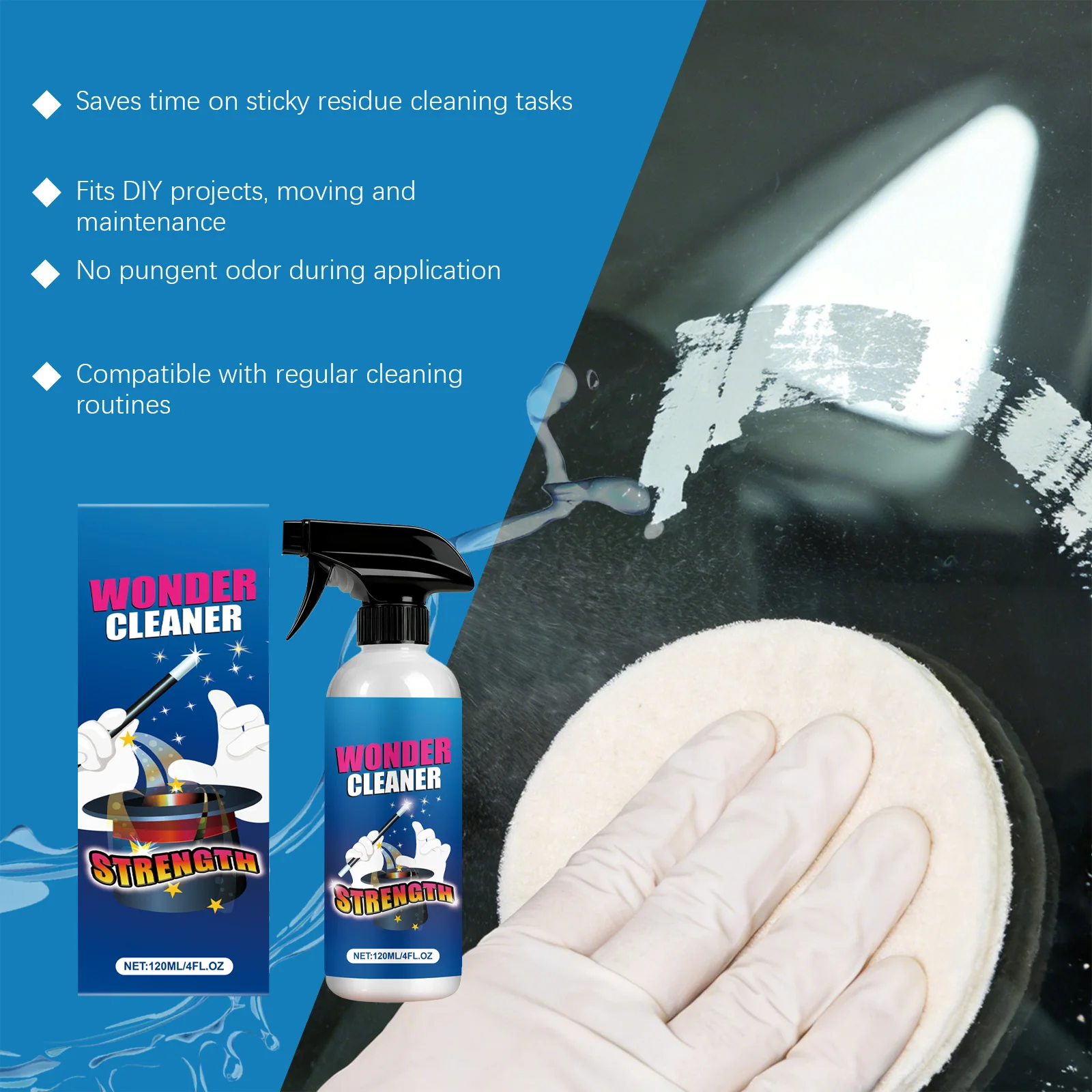 All Purpose Adhesive Glue Remover Sticky Residue Remover Spray Car Glass Label Cleaner Spray Quick Easy Adhesive Remover Cleaner