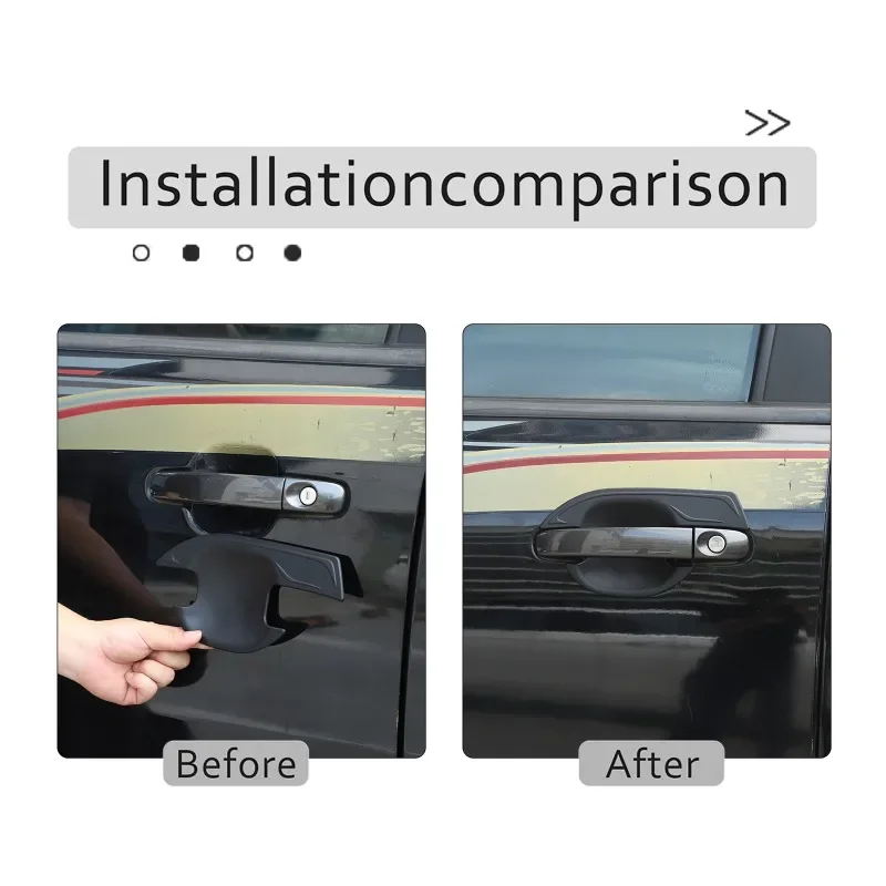 ABS (أسود - بدون نص) مقبض الباب الخارجي لوعاء الباب لسيارة Ford Ranger 2015-2021 ملحقات السيارات الخارجية #3