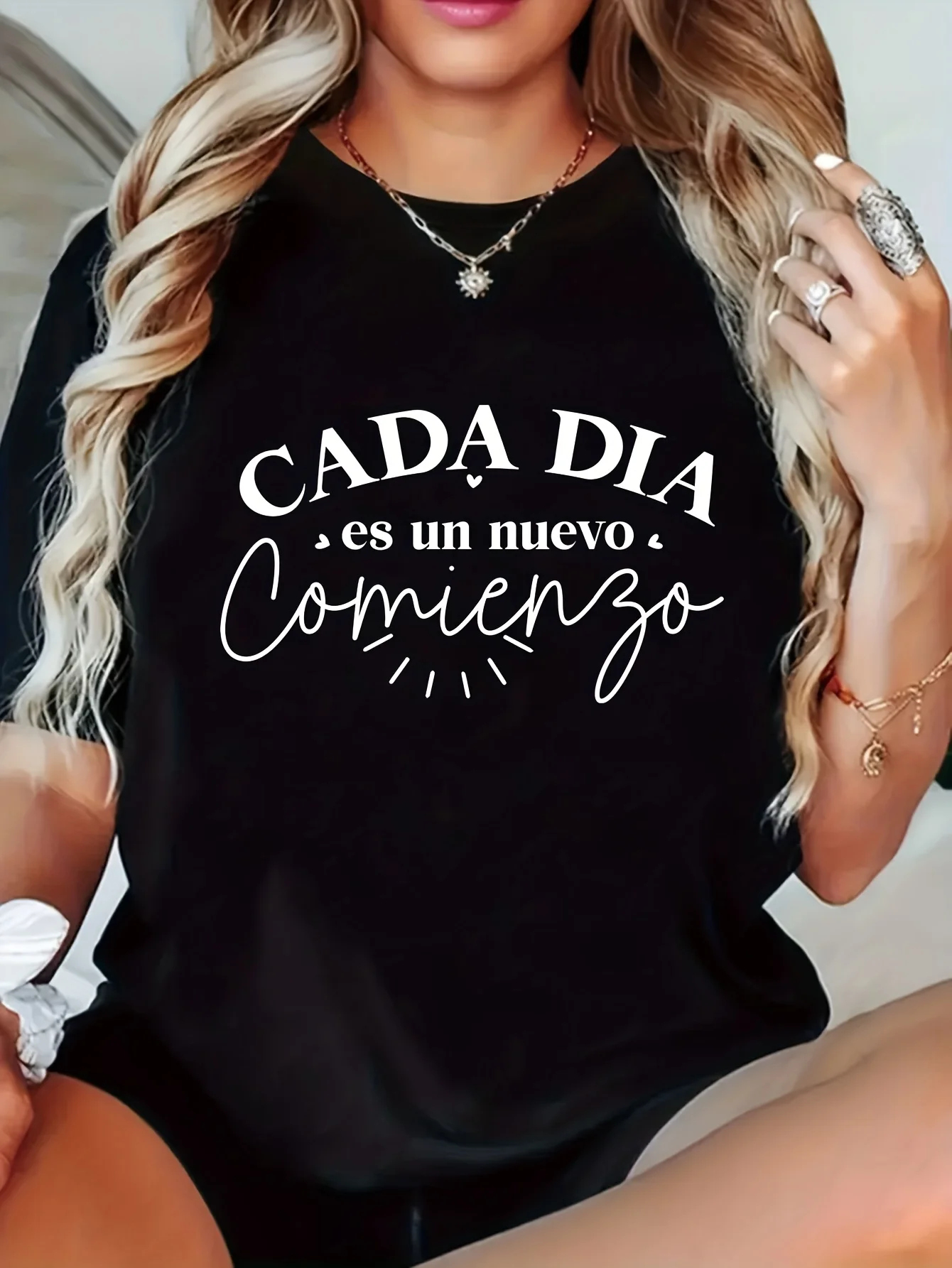 Cada Dia Es Un Nuevo Comienzo Spanish T-Shirt Positive Affirmation Quote Casual Streetwear Women Men Tshirts
