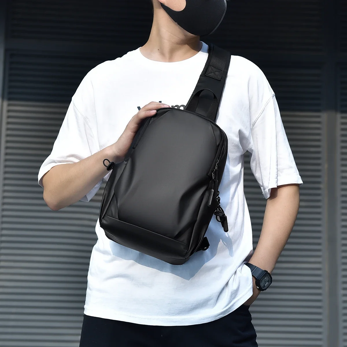 2025 Fashion Men Popular Leisure Boys Chest Bags For Work Waterproof Crossbody Business Daily Handbags With Large Pockets Zipper