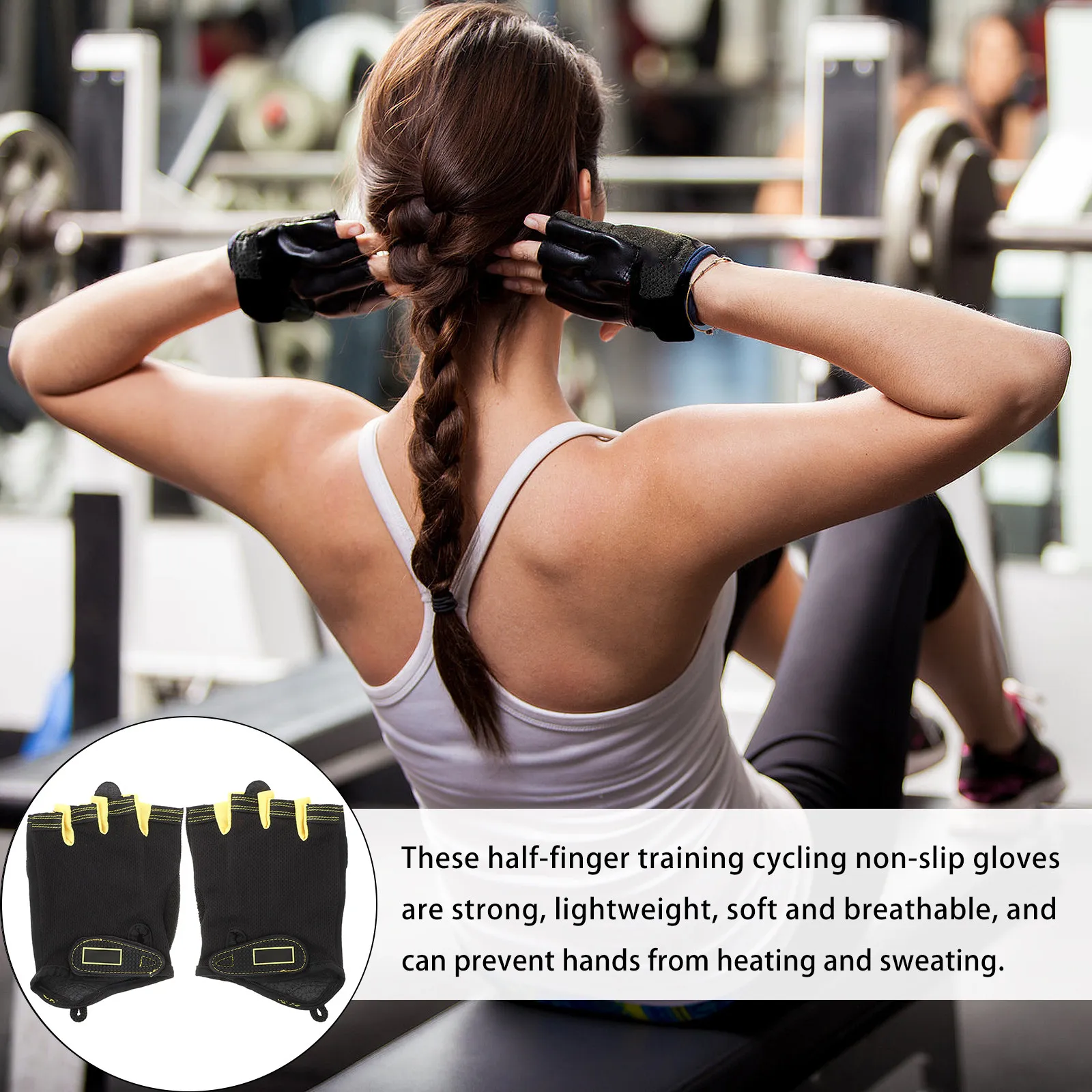 1Pair Half-Finger Nonslip Gloves Sports Protection Training Gloves Breathable Shockproof Sports Mitten Finger Protector