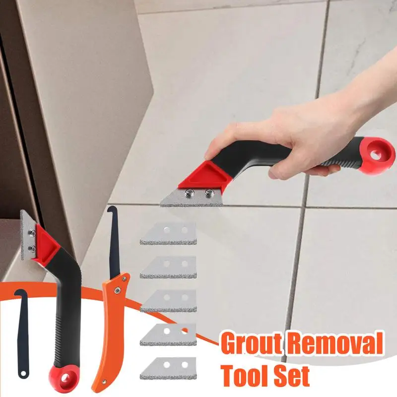 أداة كشط الجص 8X ملحقات حشو مزيل الجص بزاوية طويلة الأمد مع تصميم مريح 5 استبدال إضافي