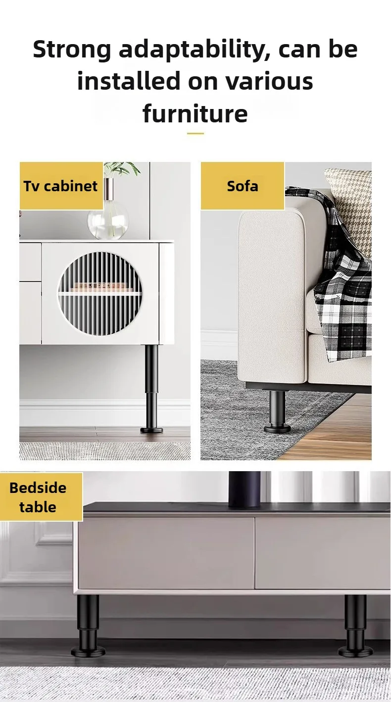 1 Stück Teleskopisch Verstellbare Bettstützbeine Hochwertige Quadratische Möbelbeine für Zimmer und Büro, Stuhlbeine, Ausziehbare Metallsofa-Füße – Detail 6