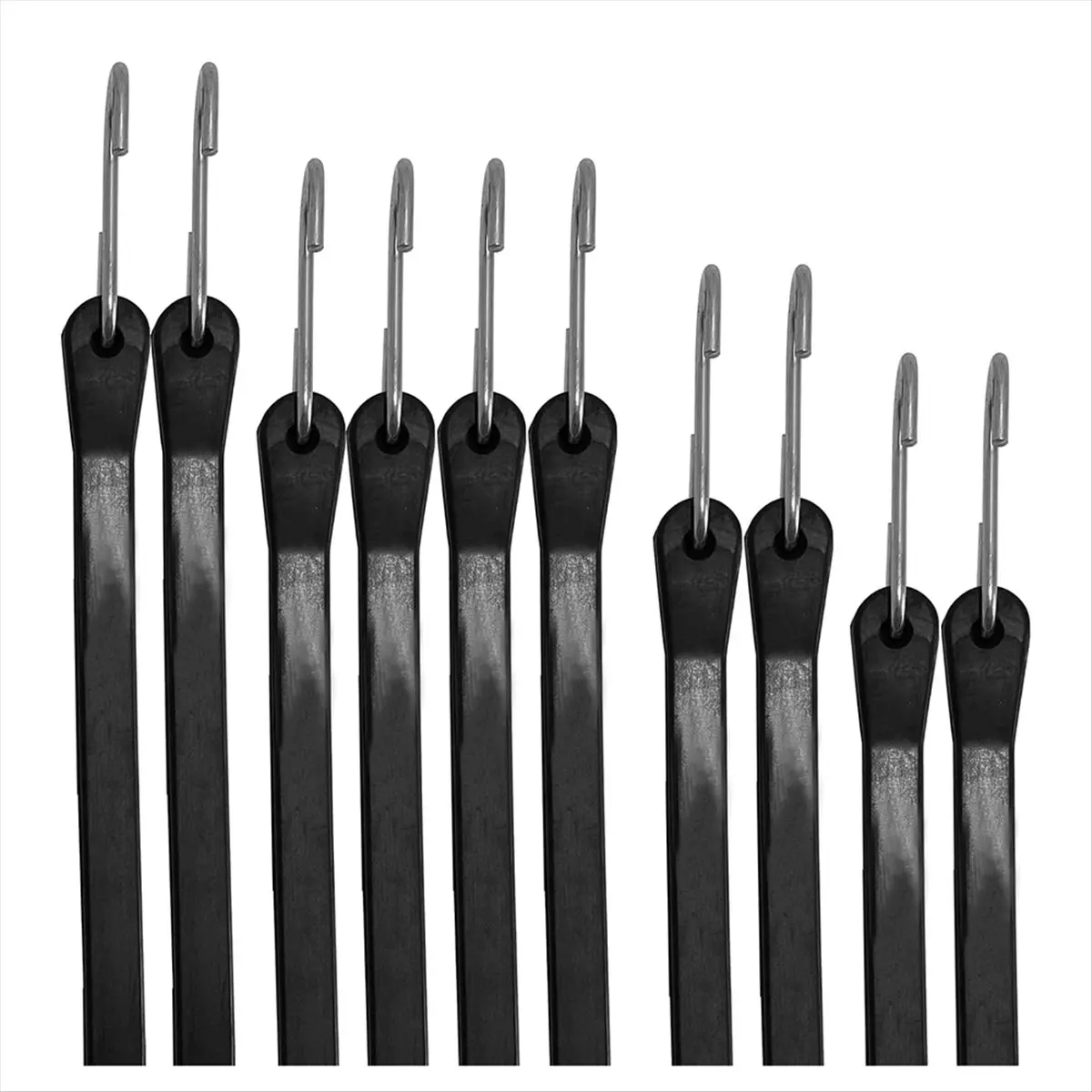 AT13 Heavy-Duty Outdoor Rubber Bungee Cords with Hooks, Assorted Sizes(9in,15in,21in,31in),for Securing Tarps,Covers,Canvases