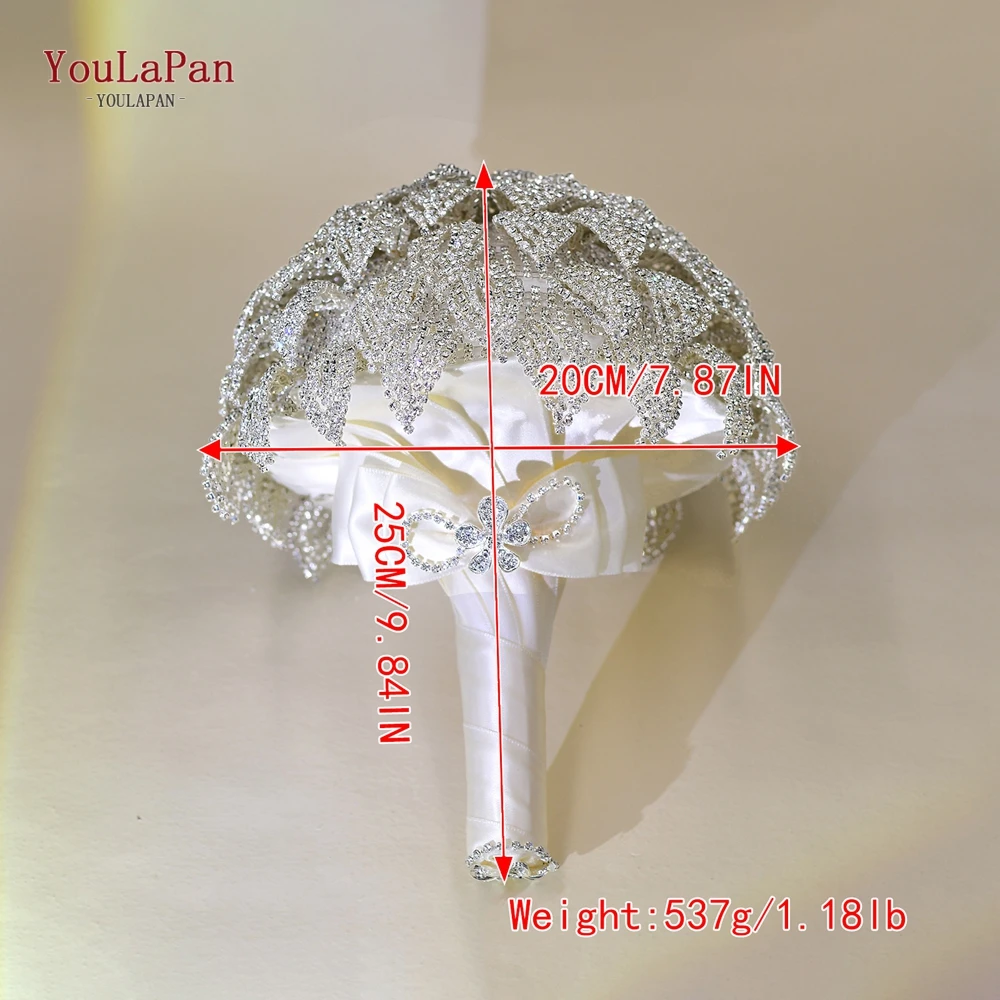 Bouquet en cristal vintage Youlaman pour patients, accessoires de mariage en biscuits, décoration de la mariée, fleur pour nouveau-nés 01