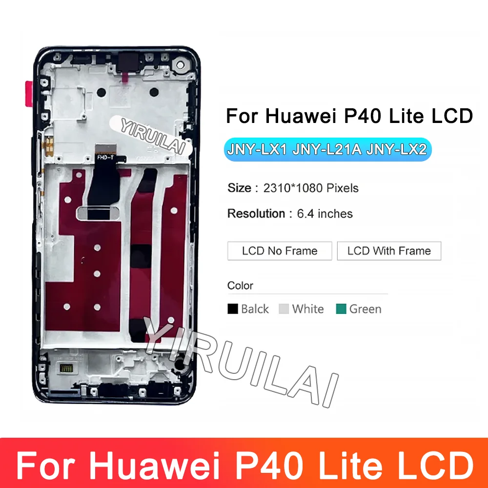 LCD For Huawei P40 Lite JNY-LX1 LCD 10 Touch Screen Replacement For Nova 7i JNY-LX2 P 40 Lite Lcd Screen Nova 6 SE Display