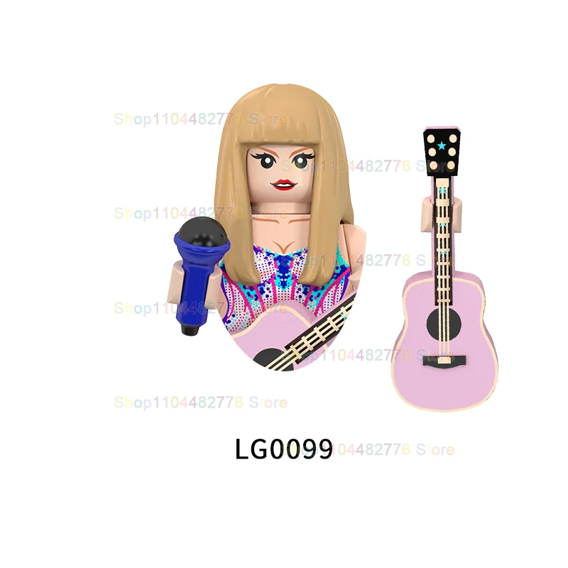 Décennie s de construction de salle de bain T pour enfants, mini figurine, chanteuse, accessoires d'Halloween, cadeaux de Noël, LG1015, KT1063