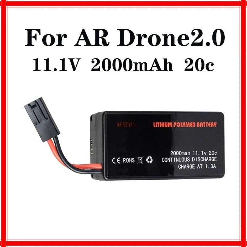 

11.1V 2200mAh Recyclable High Power Lipo Battery Designed for Parrot AR.Drone 2.0 Quadcopter Long Flight Time for Drone Battery