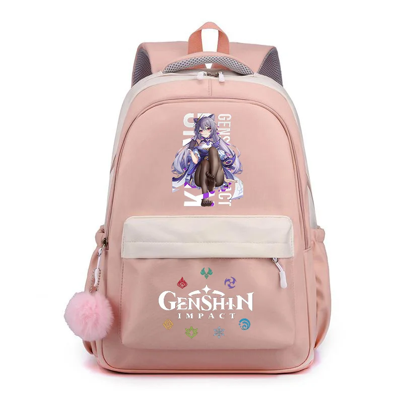 Genshin Impact Hutao Print Backpack for Girls Children School Bags Fashion Kids Backpack High Quality Durable Students Bookbags