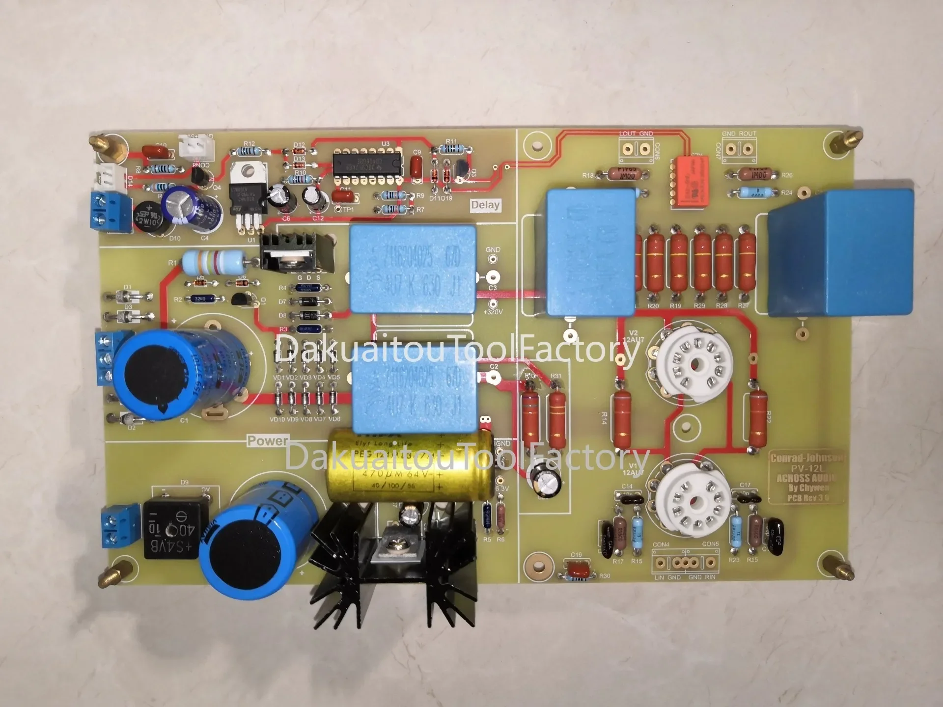 

PV12 preamplifier circuit 12AU7 tube stereo preamplifier board