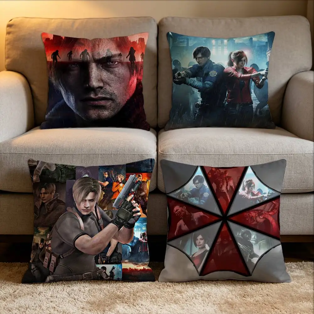 Game R-Resident E-Evil Requiem Leon Various Sizes Square Pillow Case For Car Home Bedchamber Decor