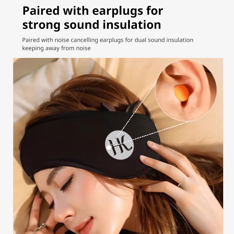 Soundproof Sleeping Earmuffs Snore Isolation Noise Plush Blindfold Eyes Bandage For Office Dorm Travel Lunch Breaks