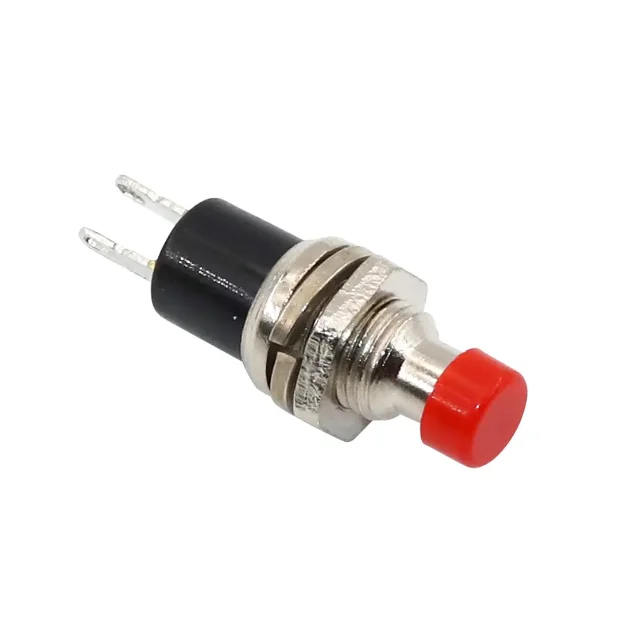 PBS-110 PB05A 7MM Round Pushbutton Momentary Self-Resetting Pushbutton Switch 2 Pin Red Yellow Green Blue Black White