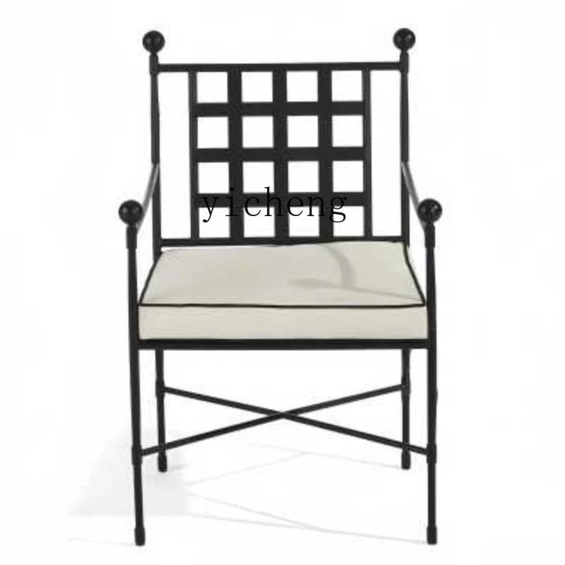 ZK Dining Chair Living Room Armchair Courtyard Iron Outdoor Leisure Negotiation Armchair