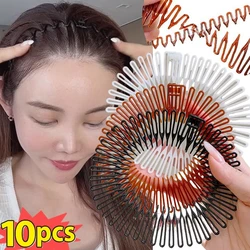 1-10pcs Rhinestone Plastic Full Circle Stretch Diamond Flexible Comb Women Girls Flexible Plastic Circle Teeth Hair Accessories