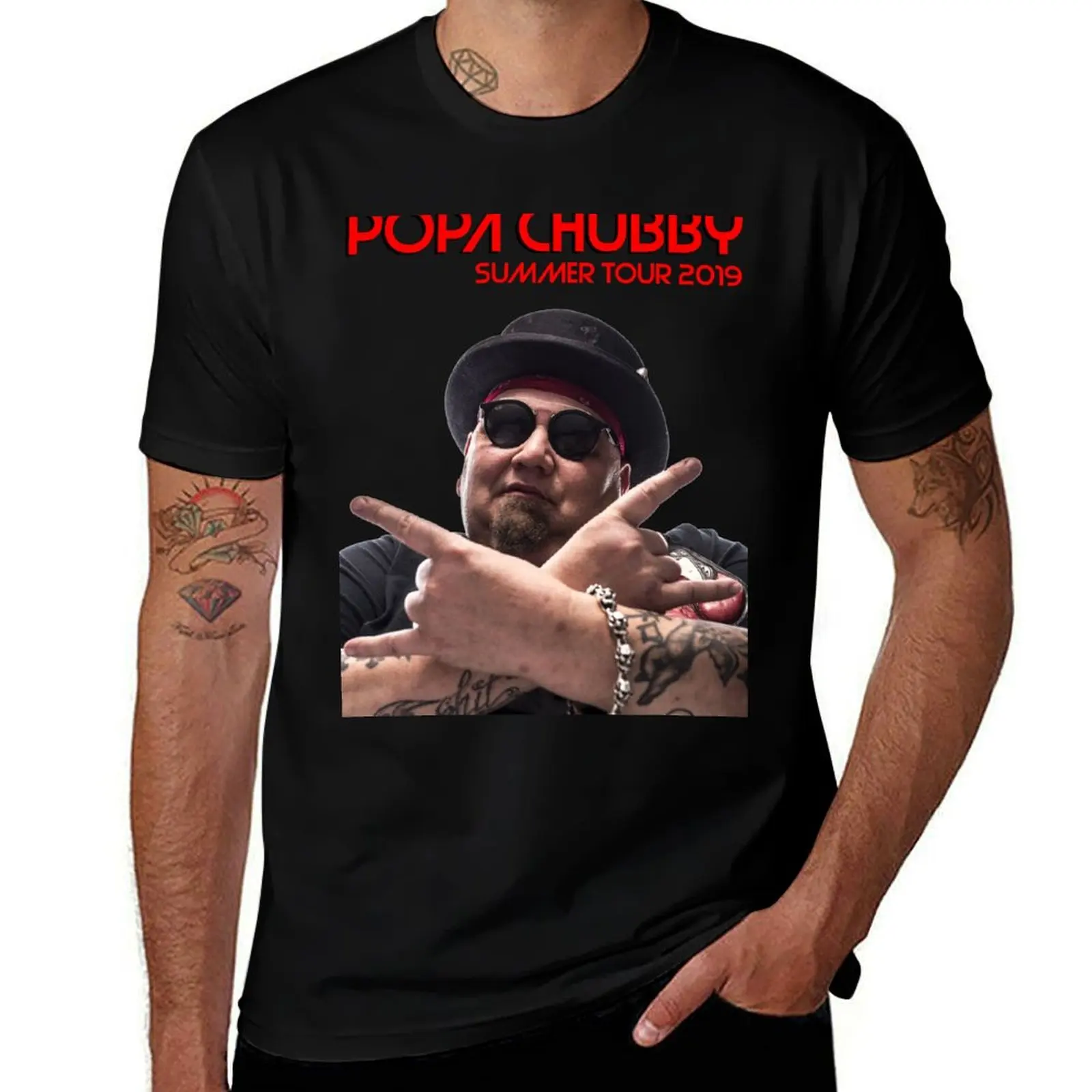 popa chubby summer tour 2019 T-Shirt Festival Party Tee Top T-Shirt