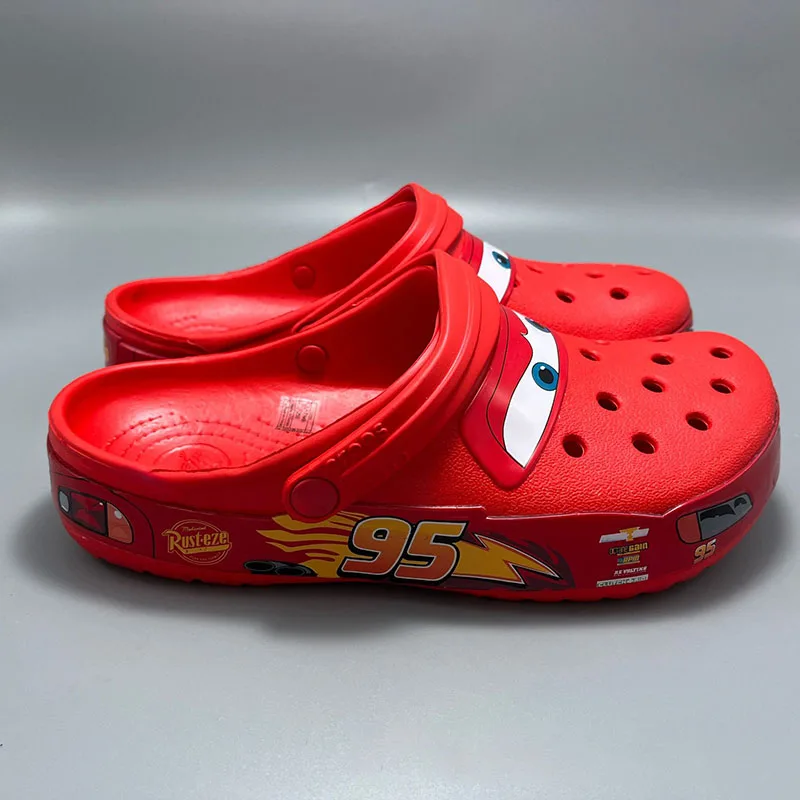 Hot Disney Lightning Mcqueen Pixar Outdoor Beach Slippers Cute Cartoon Anime Pool Anti Slip No95 Car Slippers Shoes Toys Gifts