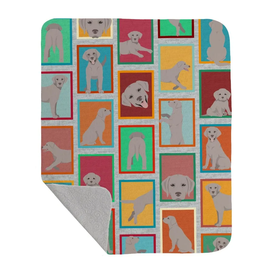 

Lots of Grey Labrador Retriever Quilted Blanket 50x60 Artwork Pattern Quilted Throw Blanket for Bed, Couch, Sofa, Soft and Ligh