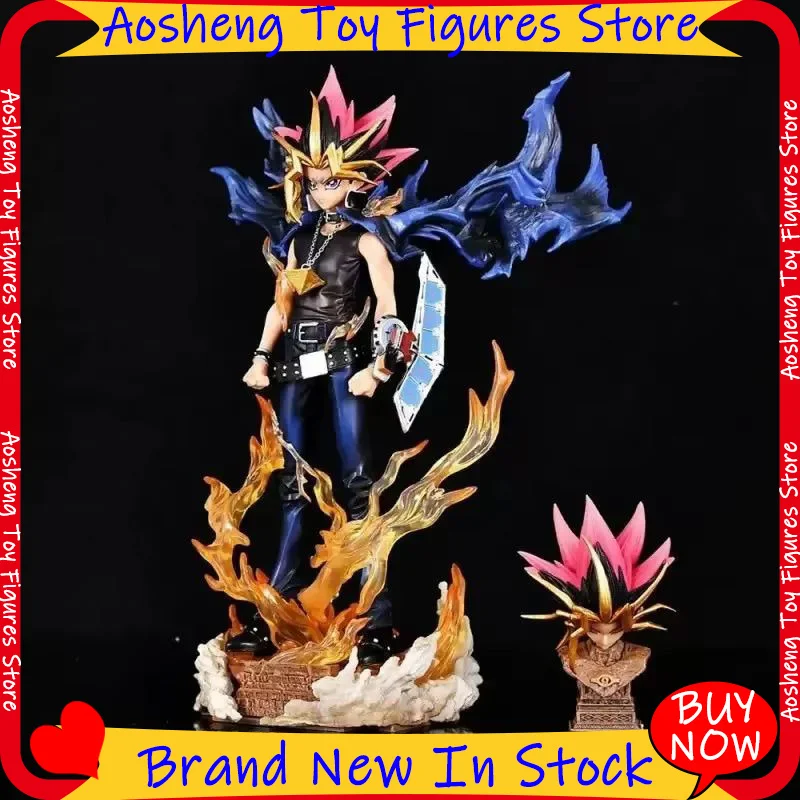 Heißer 28cm Anime Duel Monsters Anime-Figur GK Yugi Muto Puppe mit 2 Köpfen PVC-Statue Modell Sammlerstück Dekoration Spielzeug Weihnachtsgeschenk
