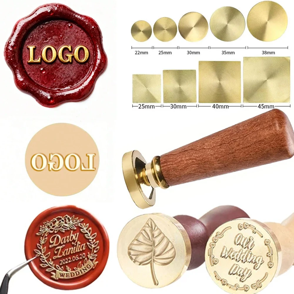 Customize Wax Stamp with Your Logo with Brass Stamp Head,15/25/30/40mm Seal Head,Personalized Stamp Wax Seal custom LOGO design