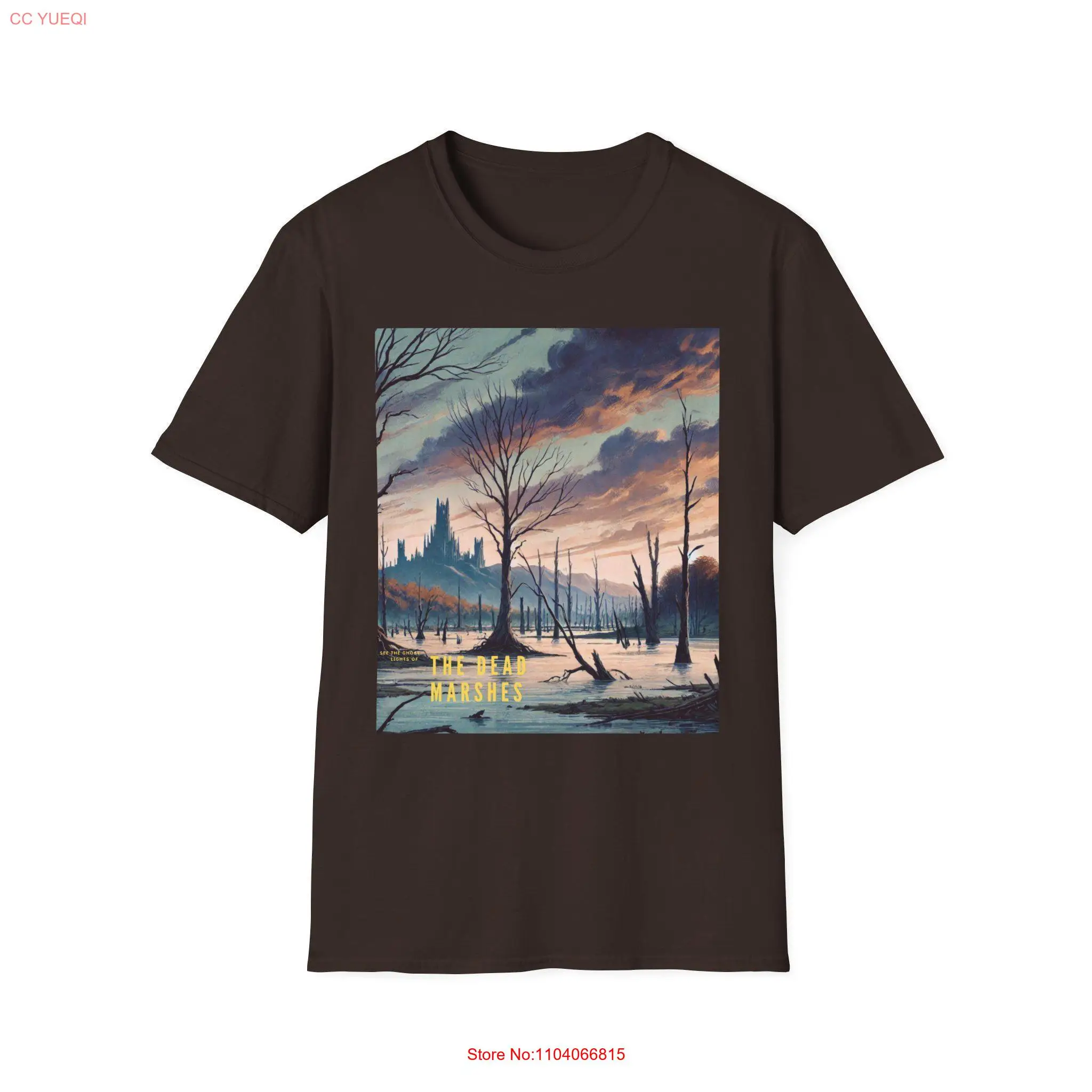 The Dead Marshes Travel Poster T Shirt LOTR Fantasy Art Middle Earth Tolkien Merchandise long or short sleeves