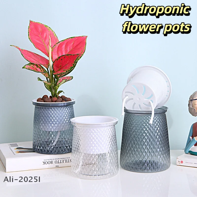 

Self Watering Plant Pots Lazy Hydroponic Water Absorbing Flower Pot Mini Tabletop Vase Home Bonsai Decor Gardening supplies