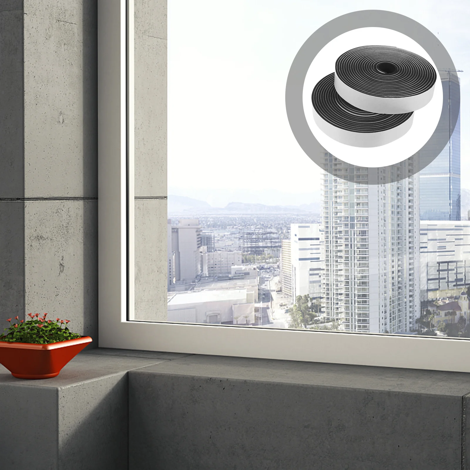 

2 Roll Self Adhesive Foams Sealing Tape Weather Strip Door Window Seal Strip Caulk Gap Filler Seal Tape