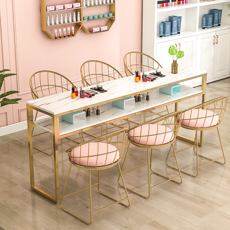 

Minimally Designed Nail Art Table And Chair Set Professional Japanese Style Modern Make Up Luxus Table Manucure Furniture