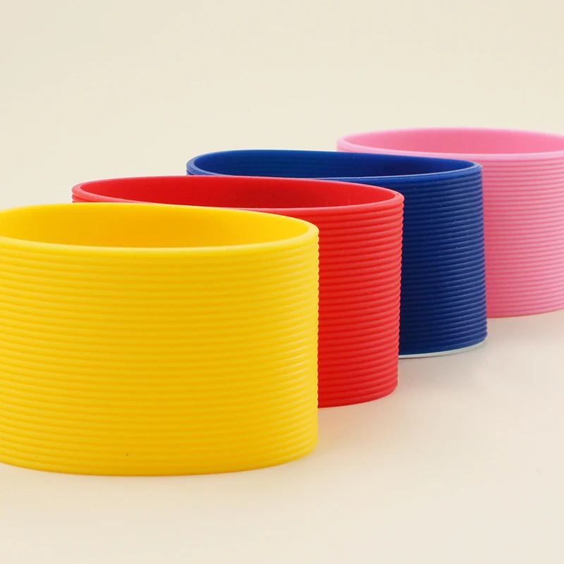 6.5cm diameter food grade silicone sleeve for glass water bottleHeat Resistant Protective Anti-Slip Cup Silicone Covers