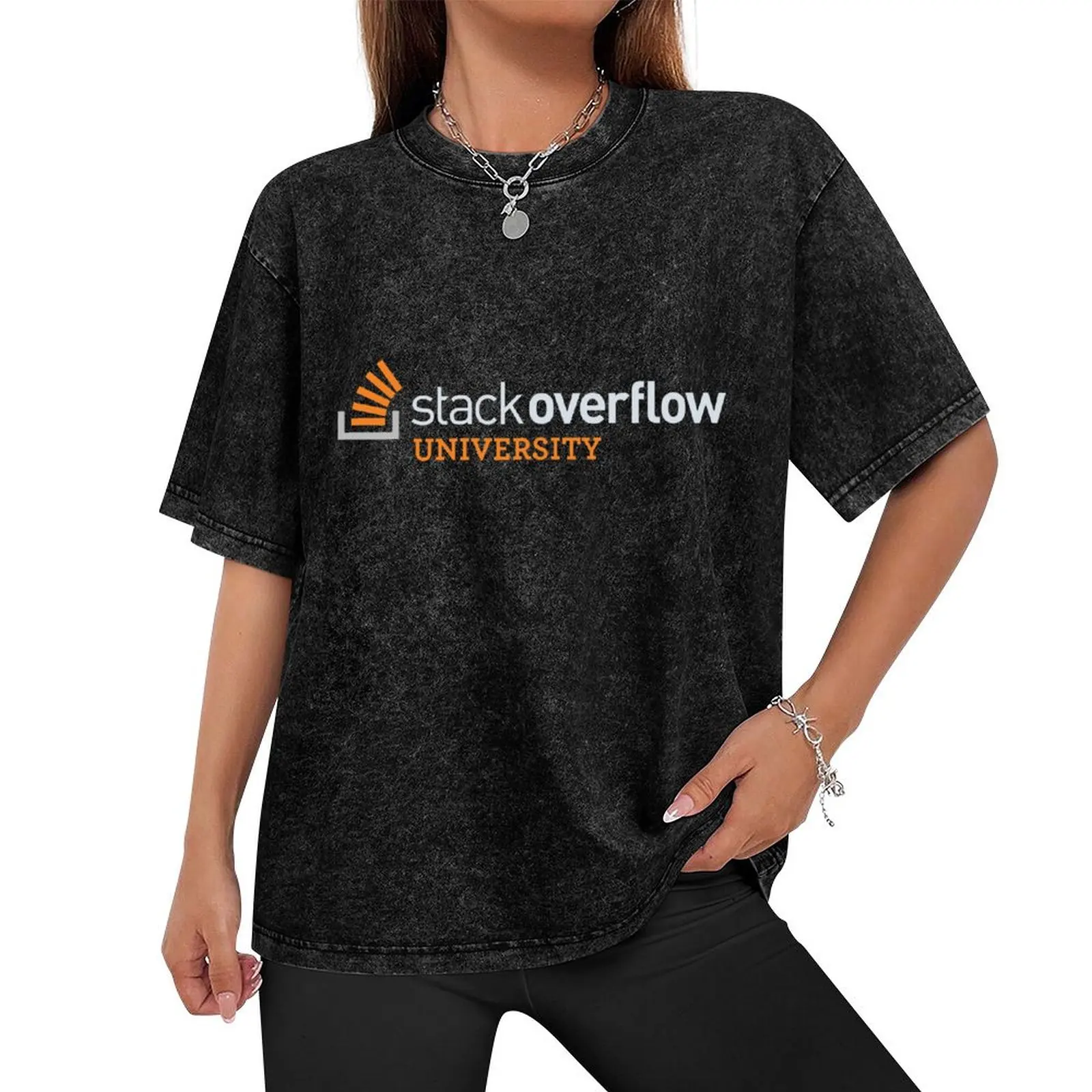 StackOverflow University T-Shirt oversized valentines clothes cute tops croswit shirt man t shirts men