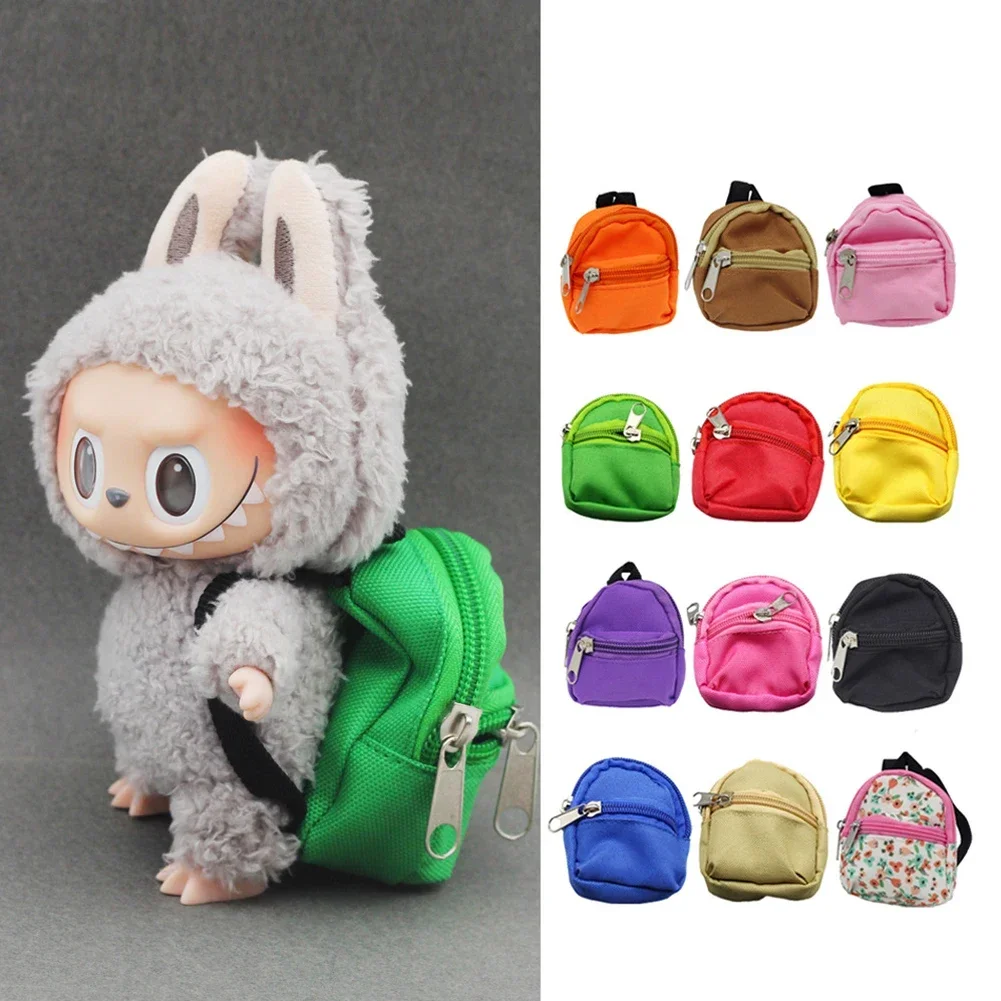 

Creative Canvas Backpack for Labubu Doll Simulation Mini Pet Bag Cat Backpack for 15/17cm Labubu Dolls DIY Cute Doll Accessories