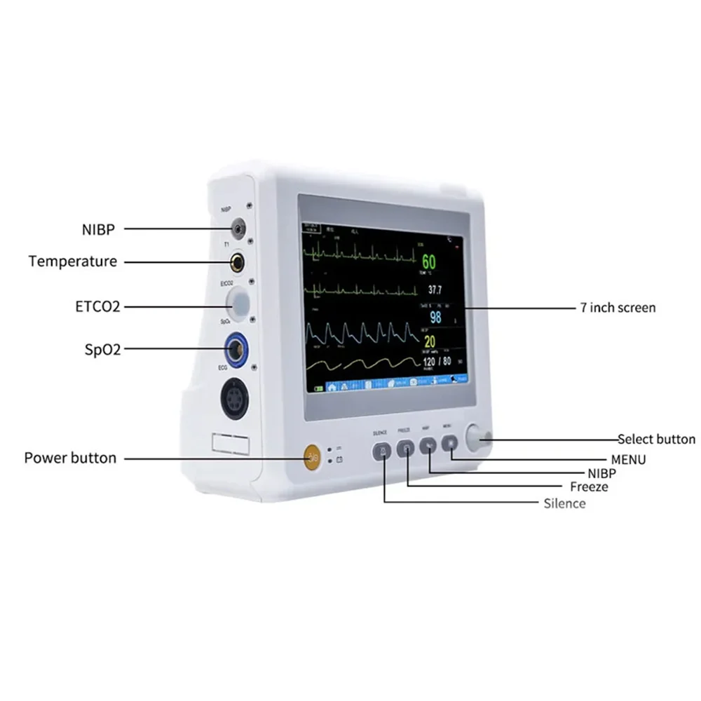 animal human Easy Readout Vital Detector 8 Inch patient monitor Wide Screen Multi-index Real-time Tracking for Daily