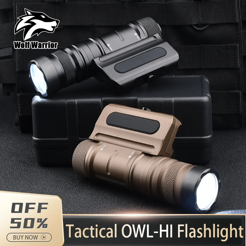 Tactic Flashlight 1500lumens Powerful Optimized Weapon Light Cloud OWL Tactical Flashlight for20mm Rail Hunting Gun Rifle ﻿