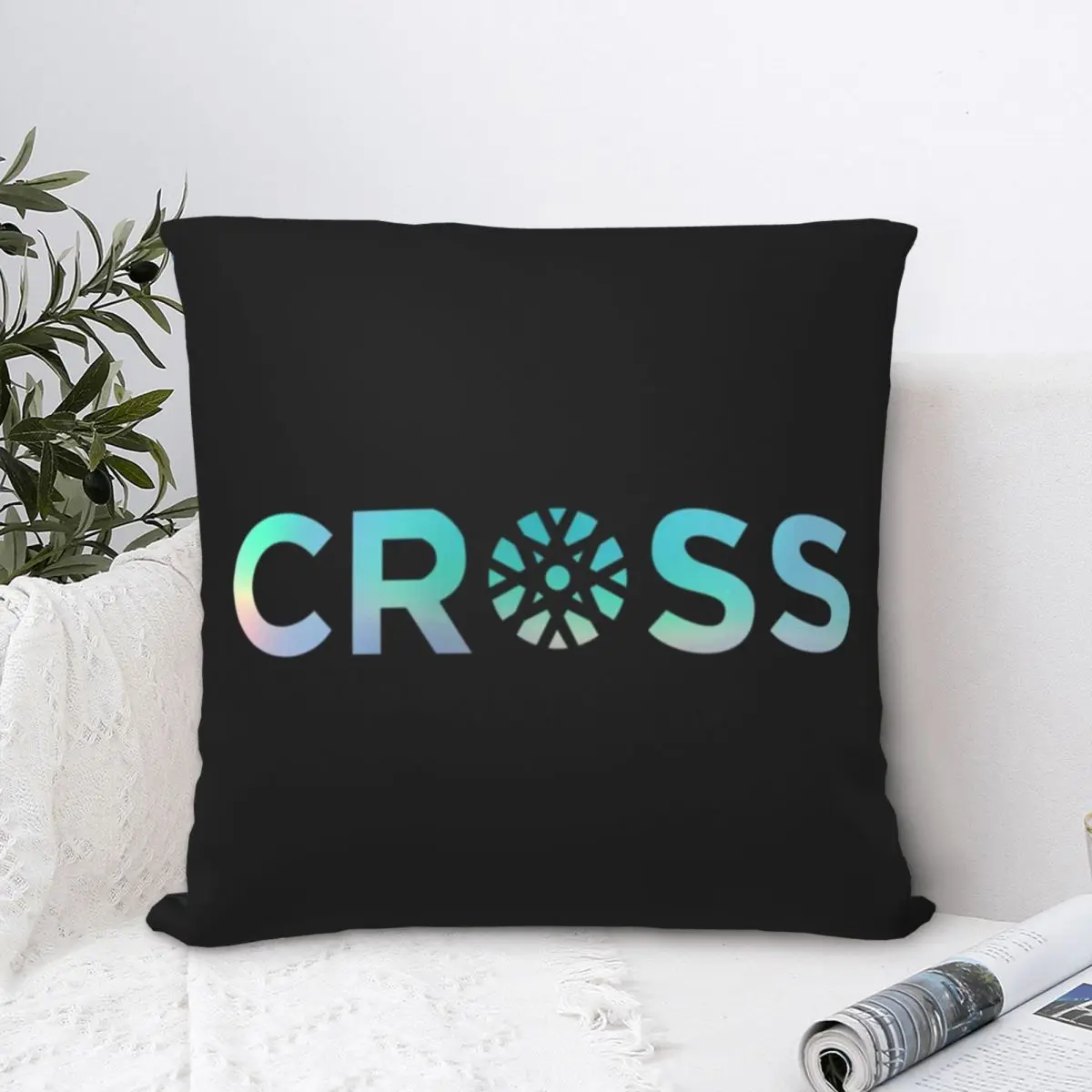 Winner Cross Logo Hologram Square Pillowcase Polyester Pillow Cover Velvet Cushion Zip Decorative Comfort Throw Pillow For Home