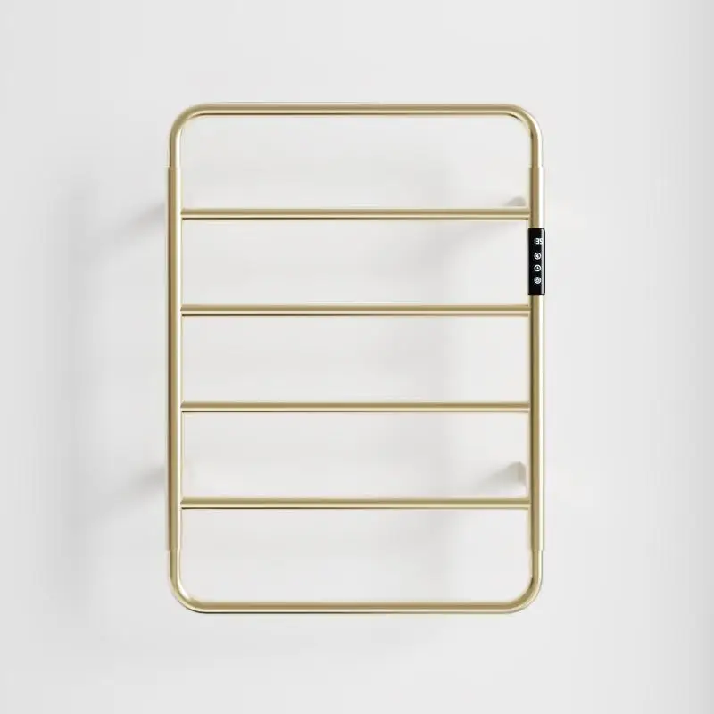 

18.7" Wall-Mounted Heated Towel Rack with Touch Screen Timer, 6-Bar Towel Warmer, 304 Stainless Steel, Plug-in/Hardwired